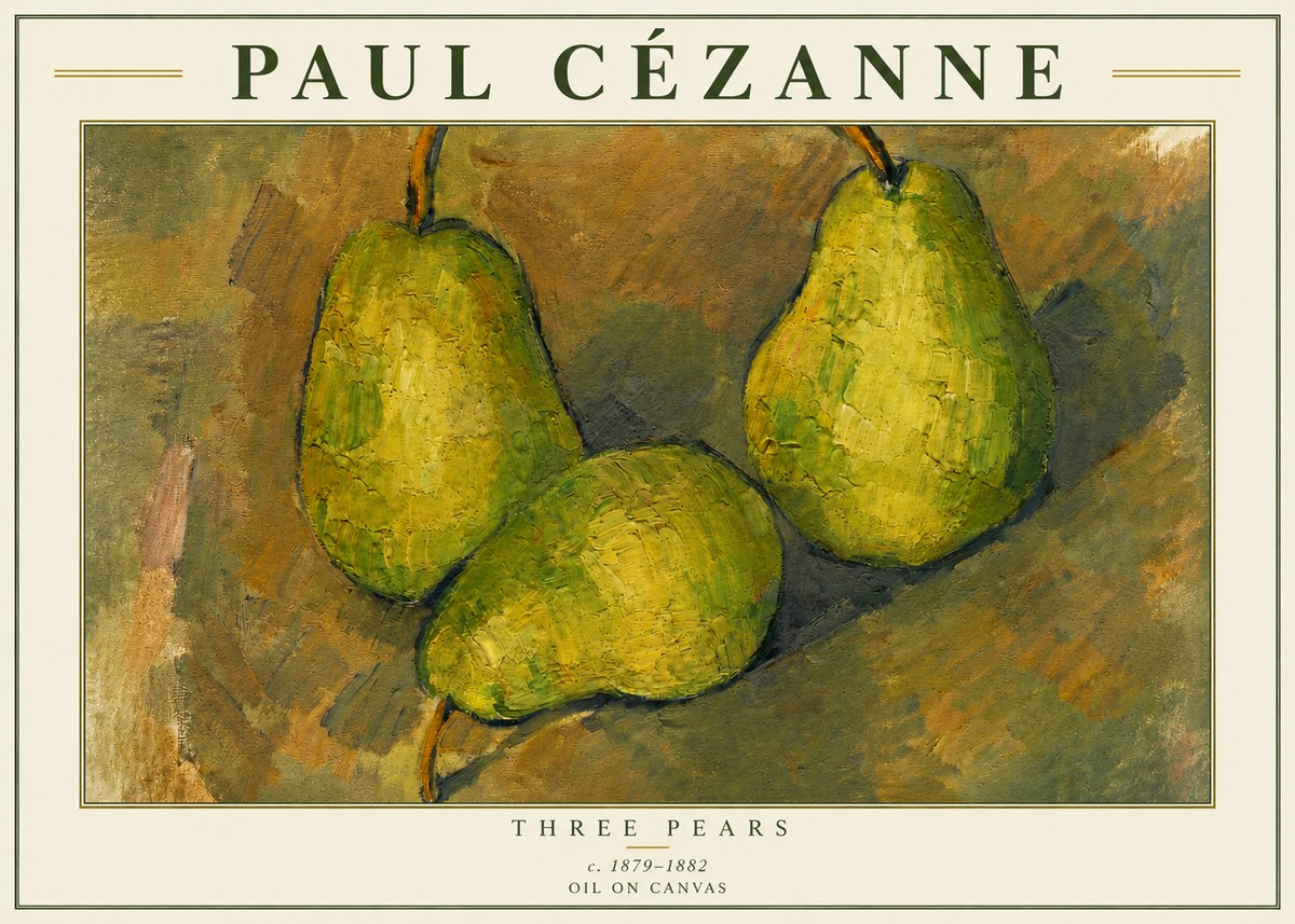 Paul Cézanne Three Pears No3 - Póster