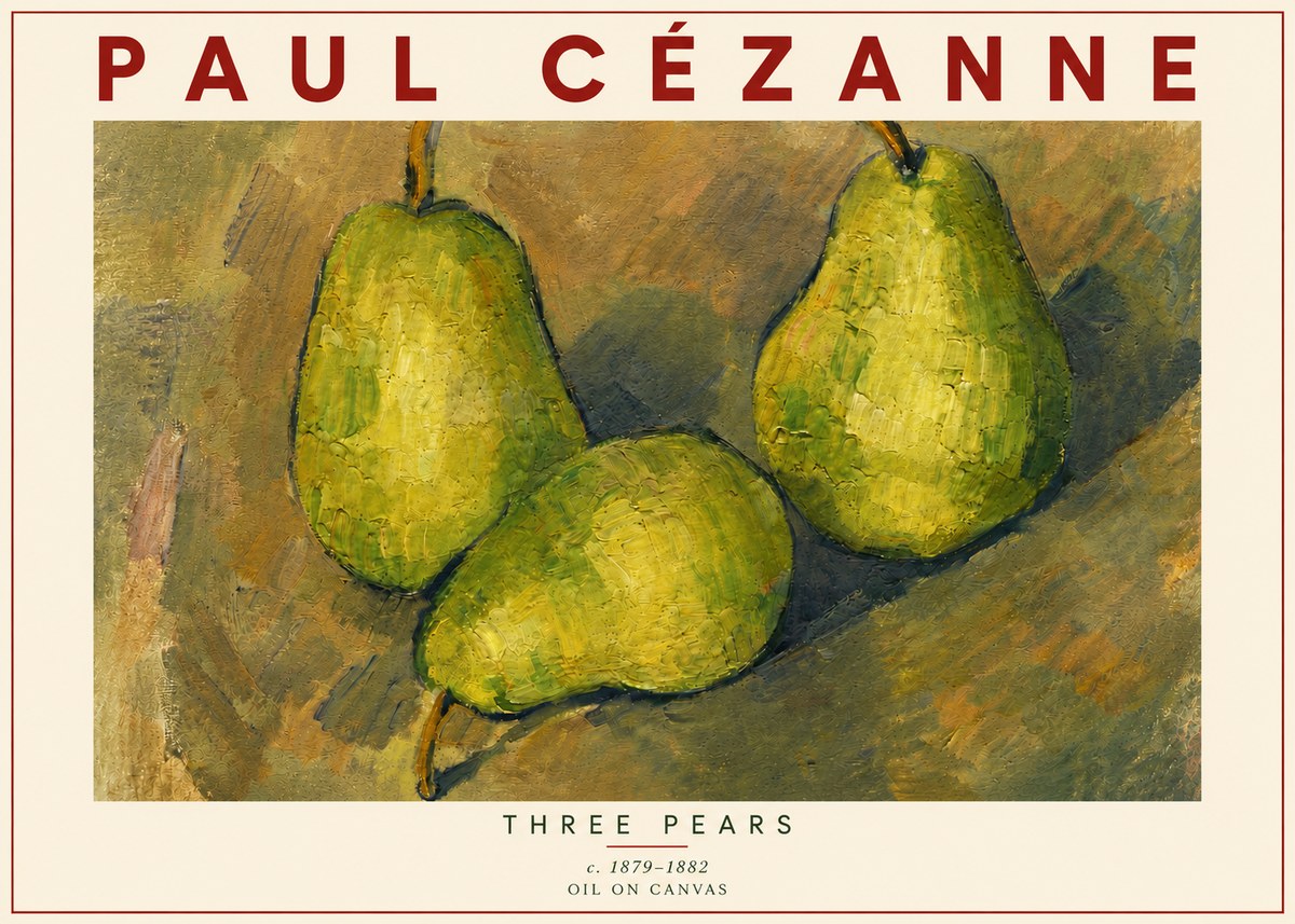 Paul Cézanne Three Pears No5 - Póster