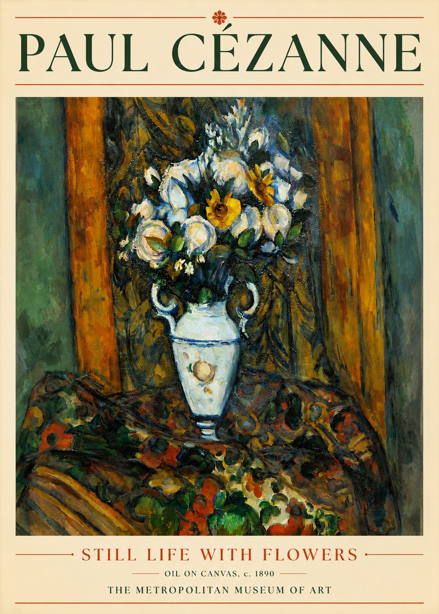 Paul Cézanne Still Life with Flowers No3 - Póster
