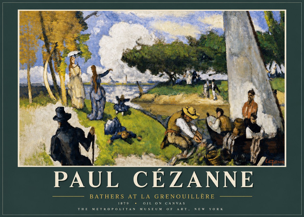 Paul Cézanne Bathers at La Grenouillère No5 - Póster