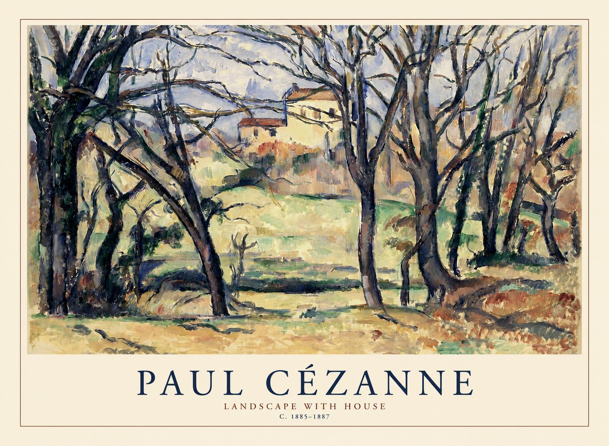 Paul Cézanne Landscape with House No1 - Póster