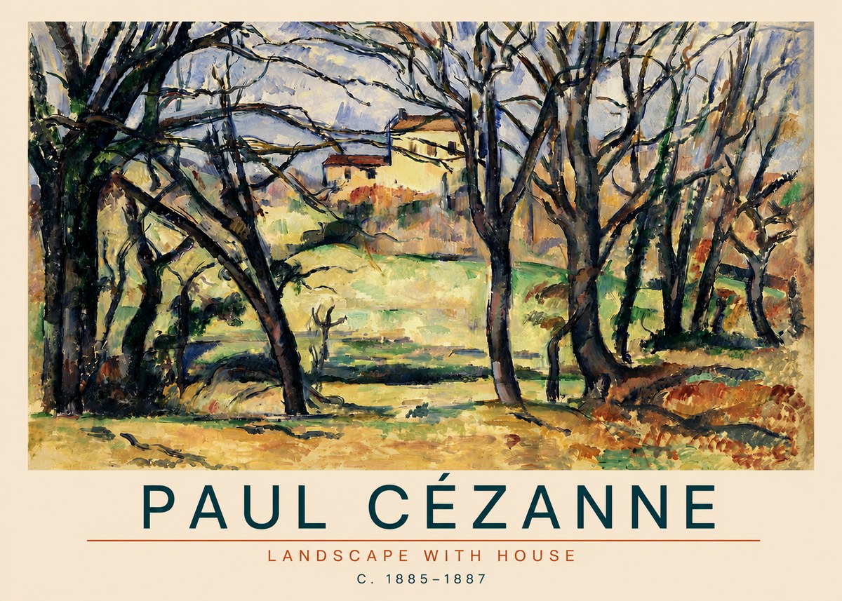 Paul Cézanne Landscape with House No4 - Póster