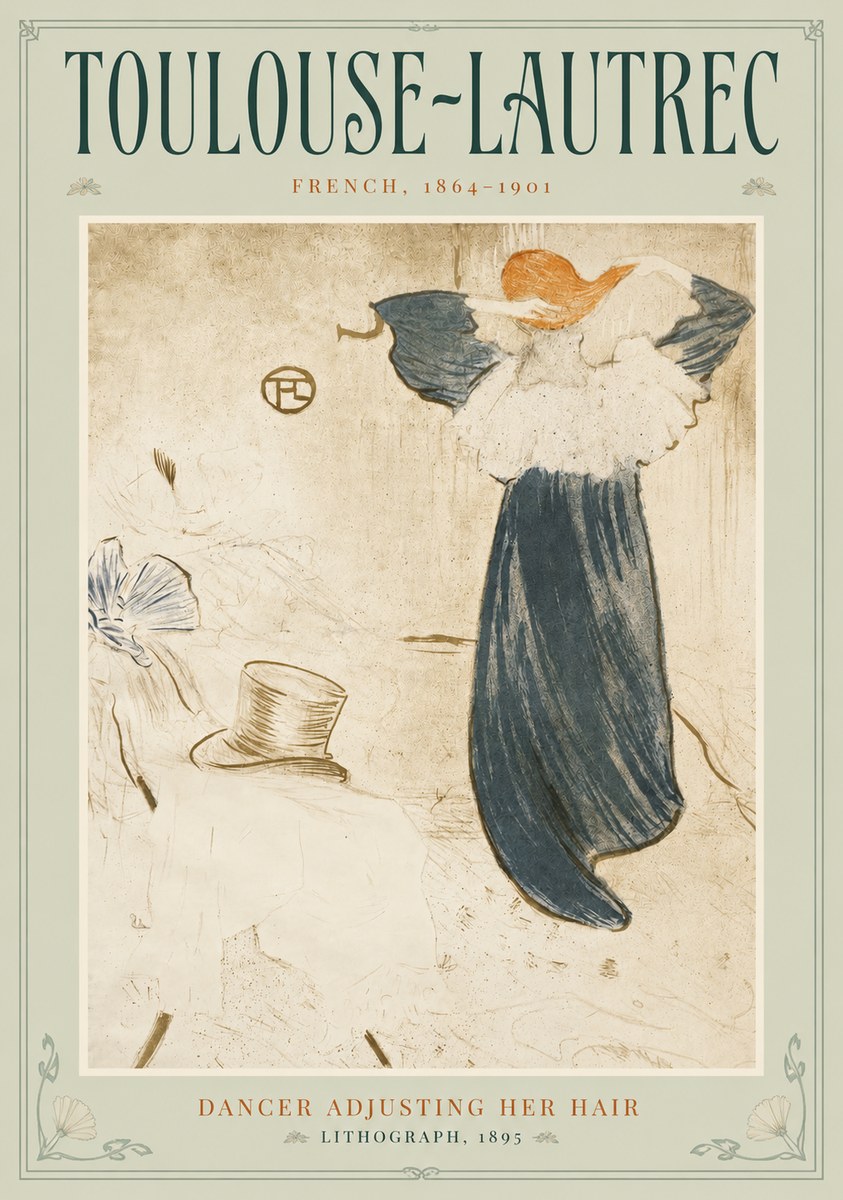 Toulouse-Lautrec Dancer Adjusting Her Hair No3 - Póster