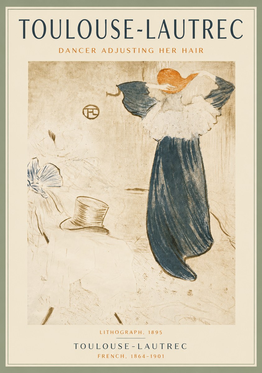 Toulouse-Lautrec Dancer Adjusting Her Hair No6 - Póster