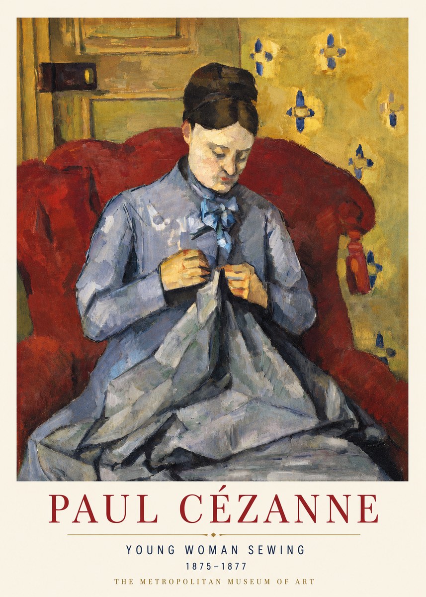 Paul Cézanne Young Woman Sewing No4 - Póster