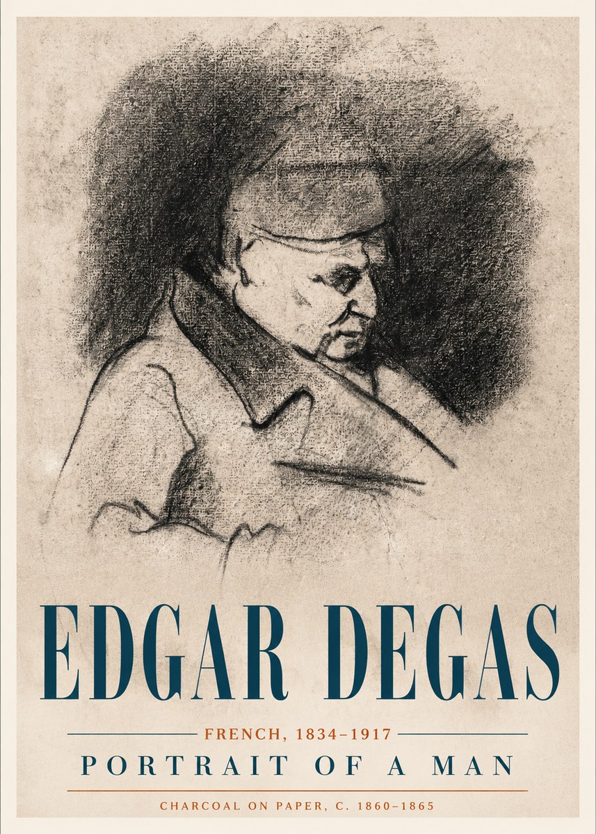 Edgar Degas Portrait of a Man No4 - Póster