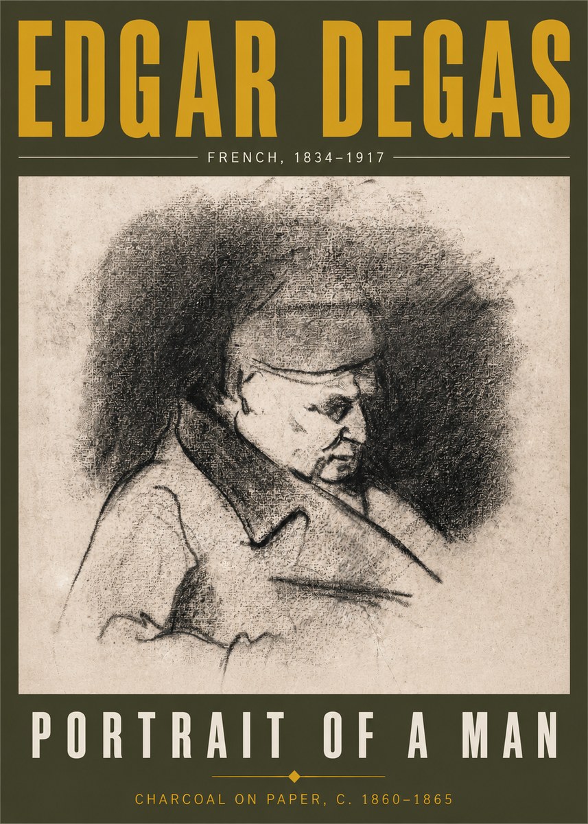 Edgar Degas Portrait of a Man No5 - Póster