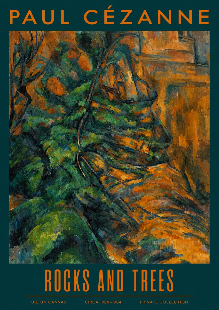 Paul Cézanne Rocks and Trees IV No2 - Póster