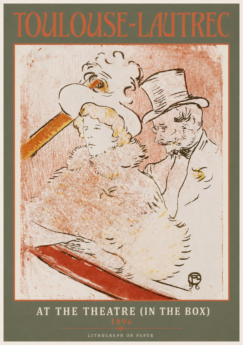 Toulouse-Lautrec At the Theatre (in the Box) No2 - Póster