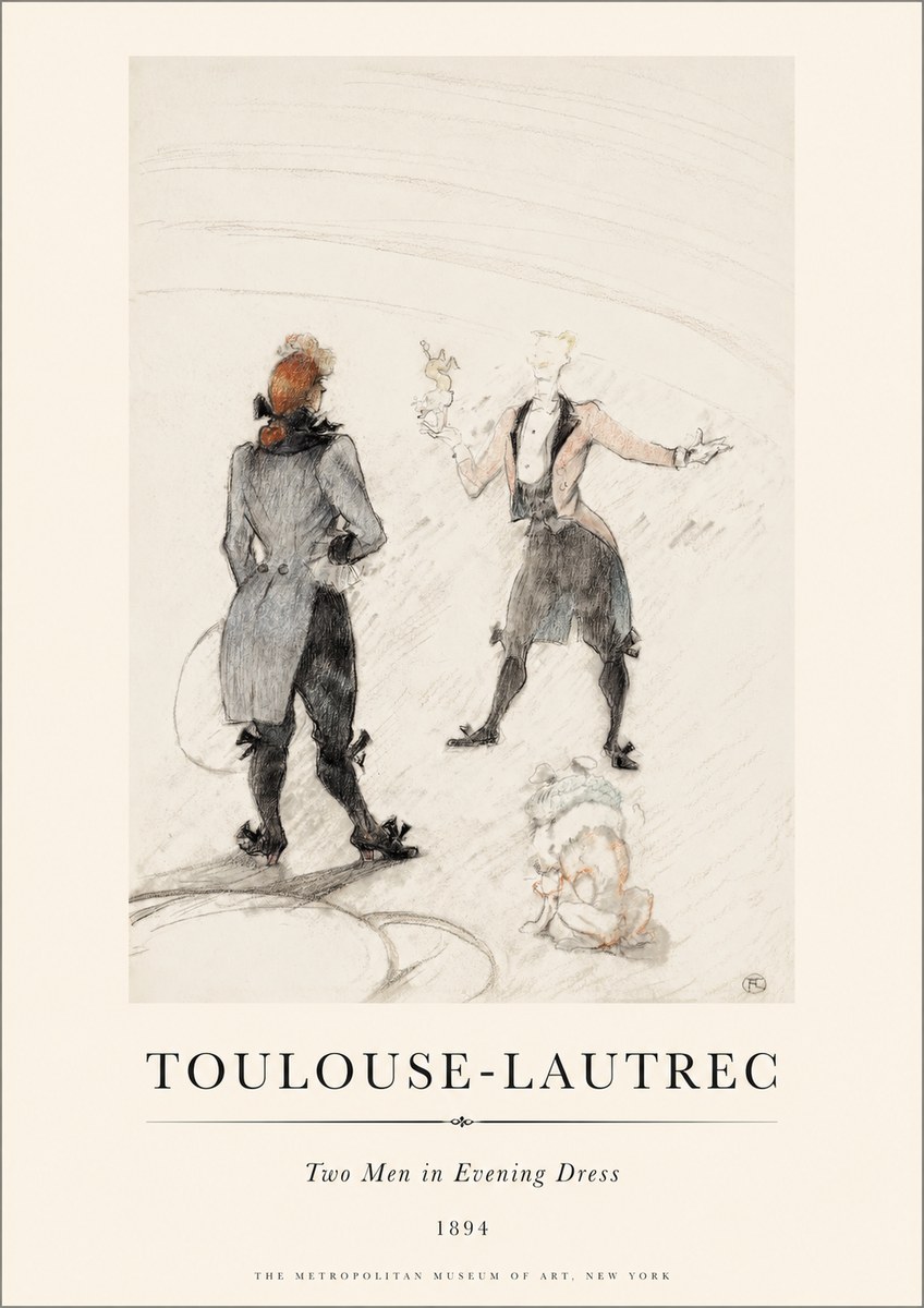 Toulouse-Lautrec Two Men in Evening Dress No1 - Póster