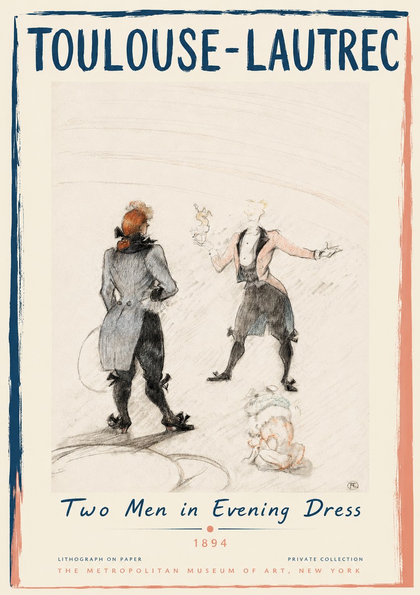 Toulouse-Lautrec Two Men in Evening Dress No3 - Póster