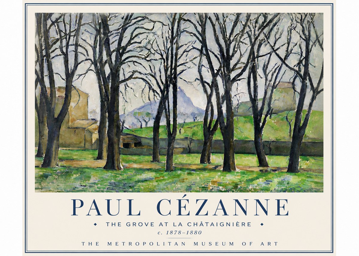 Paul Cézanne The Grove at La Châtaignière No3 - Póster