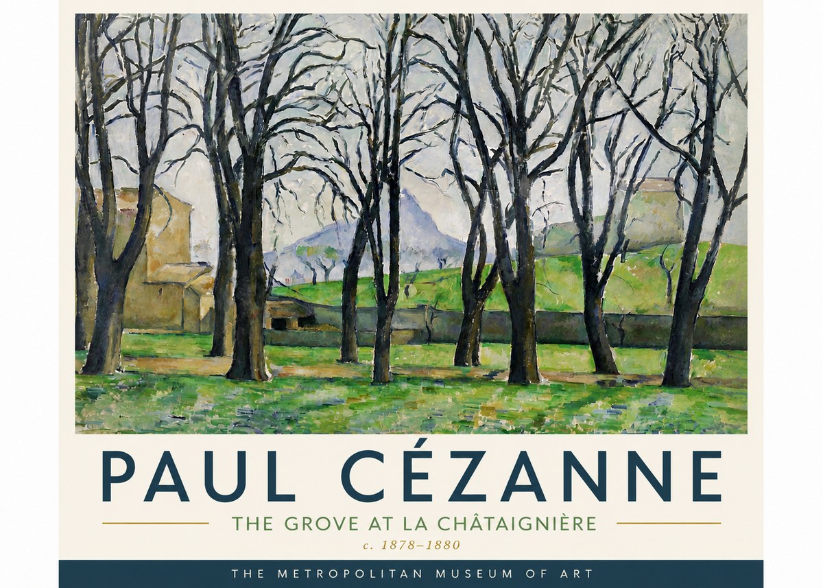 Paul Cézanne The Grove at La Châtaignière No6 - Póster