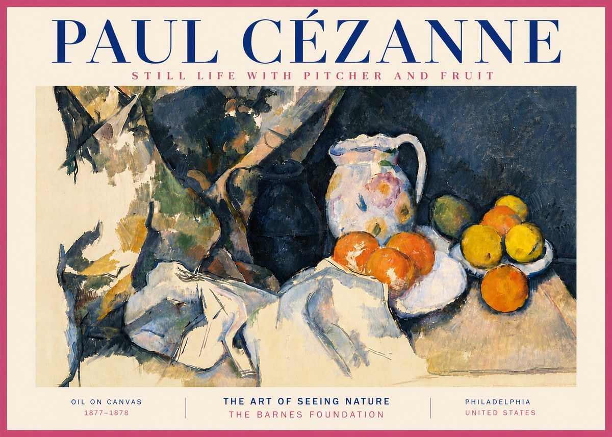 Paul Cézanne Still Life with Pitcher and Fruit No5 - Póster