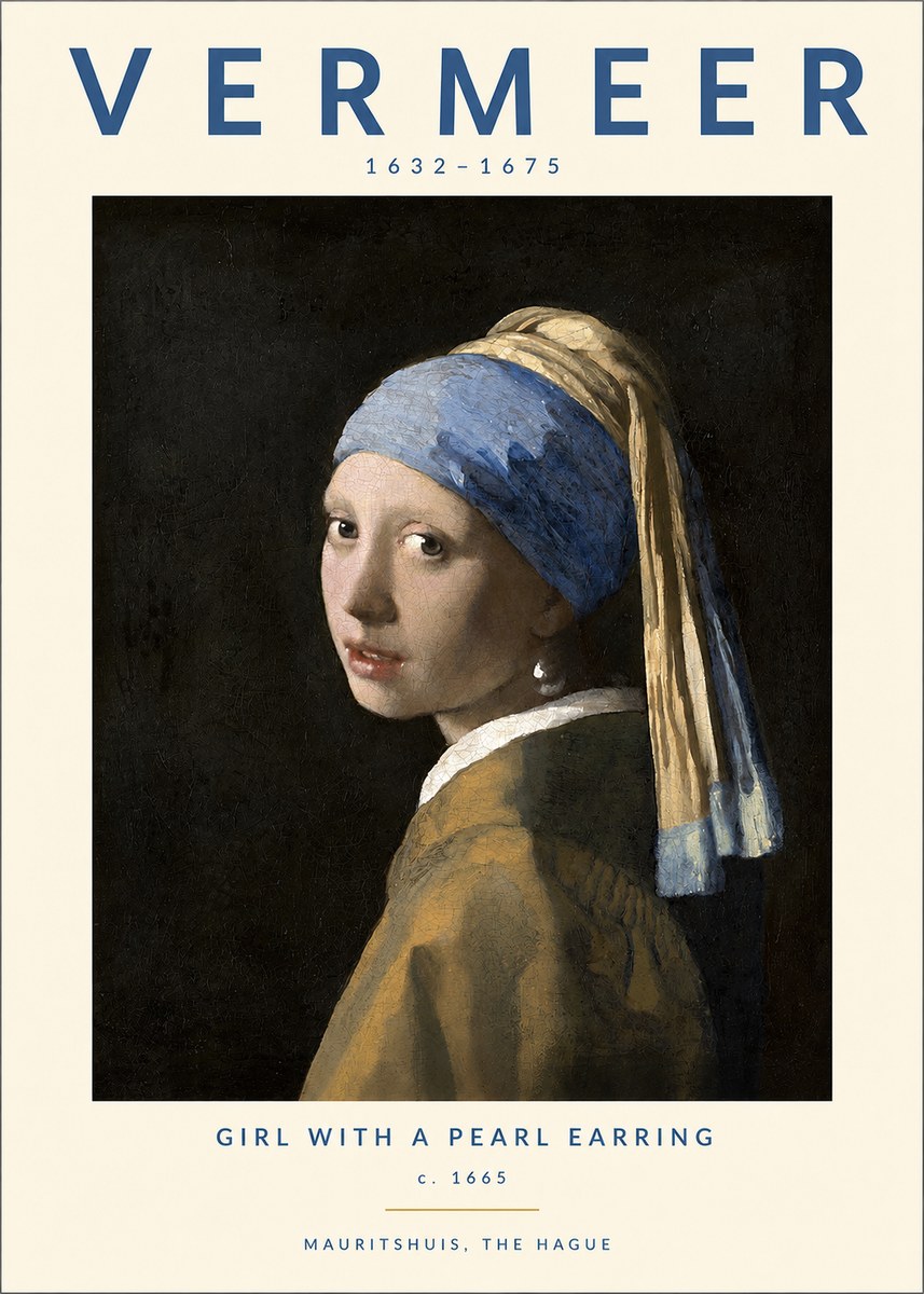 Vermeer Girl with a Pearl Earring II No3 - Póster