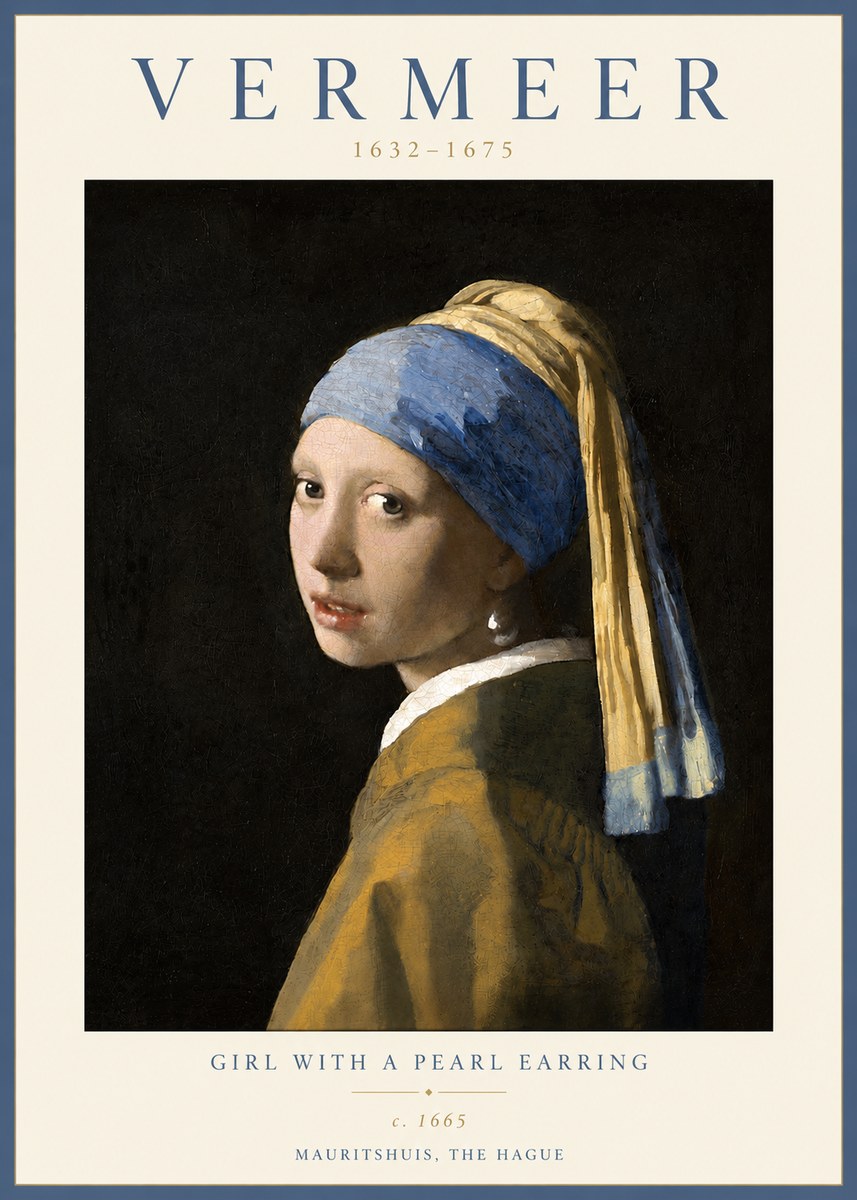 Vermeer Girl with a Pearl Earring II No4 - Póster