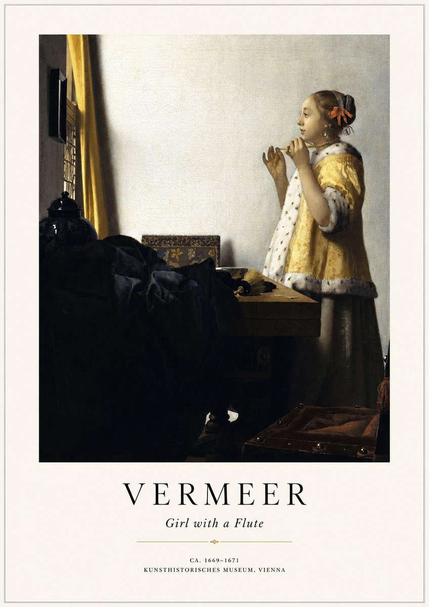 Vermeer Girl with a Flute No1 - Póster