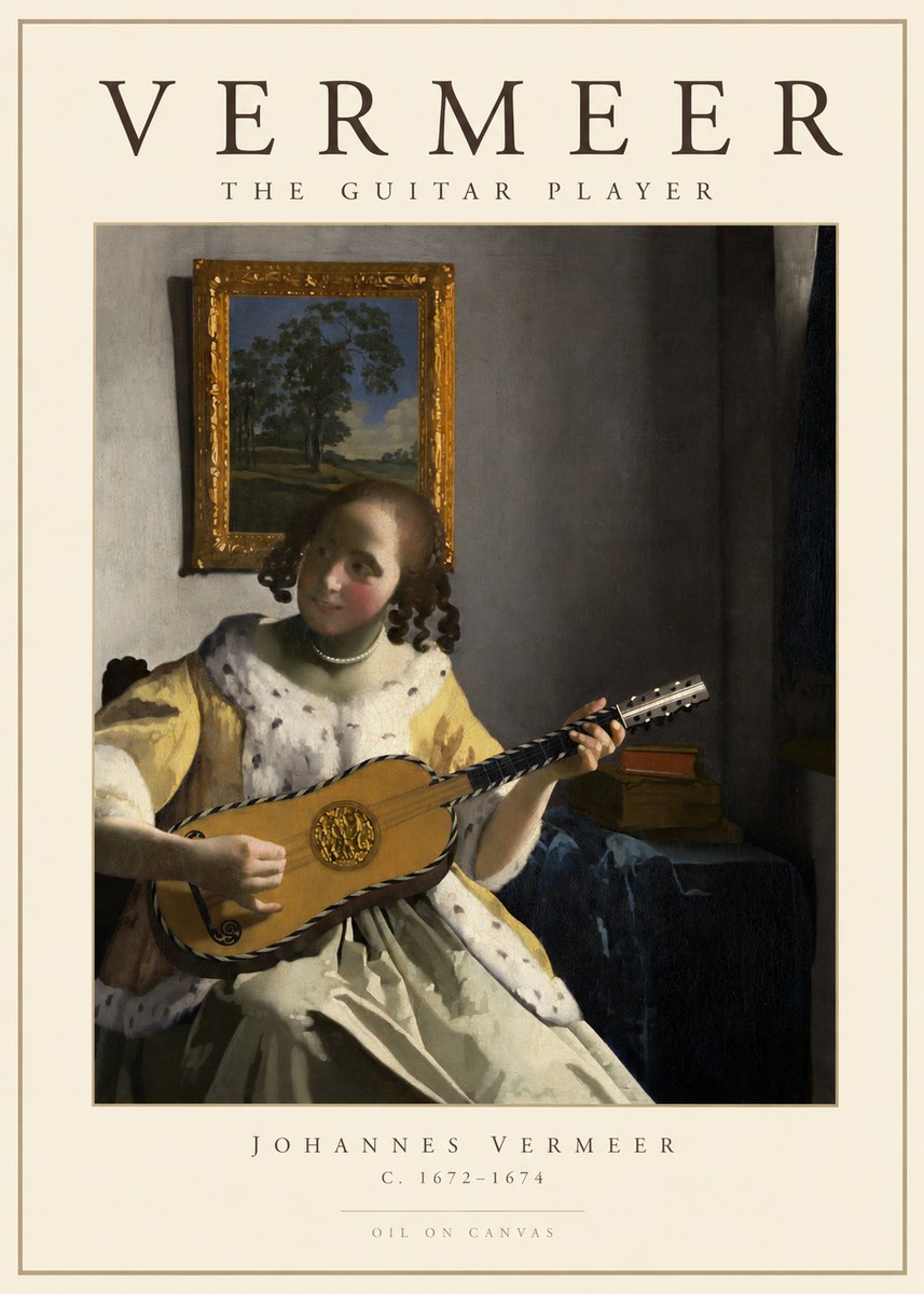 Vermeer The Guitar Player No1 - Póster