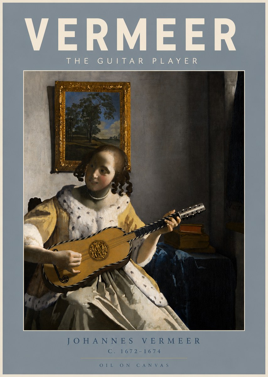 Vermeer The Guitar Player No5 - Póster