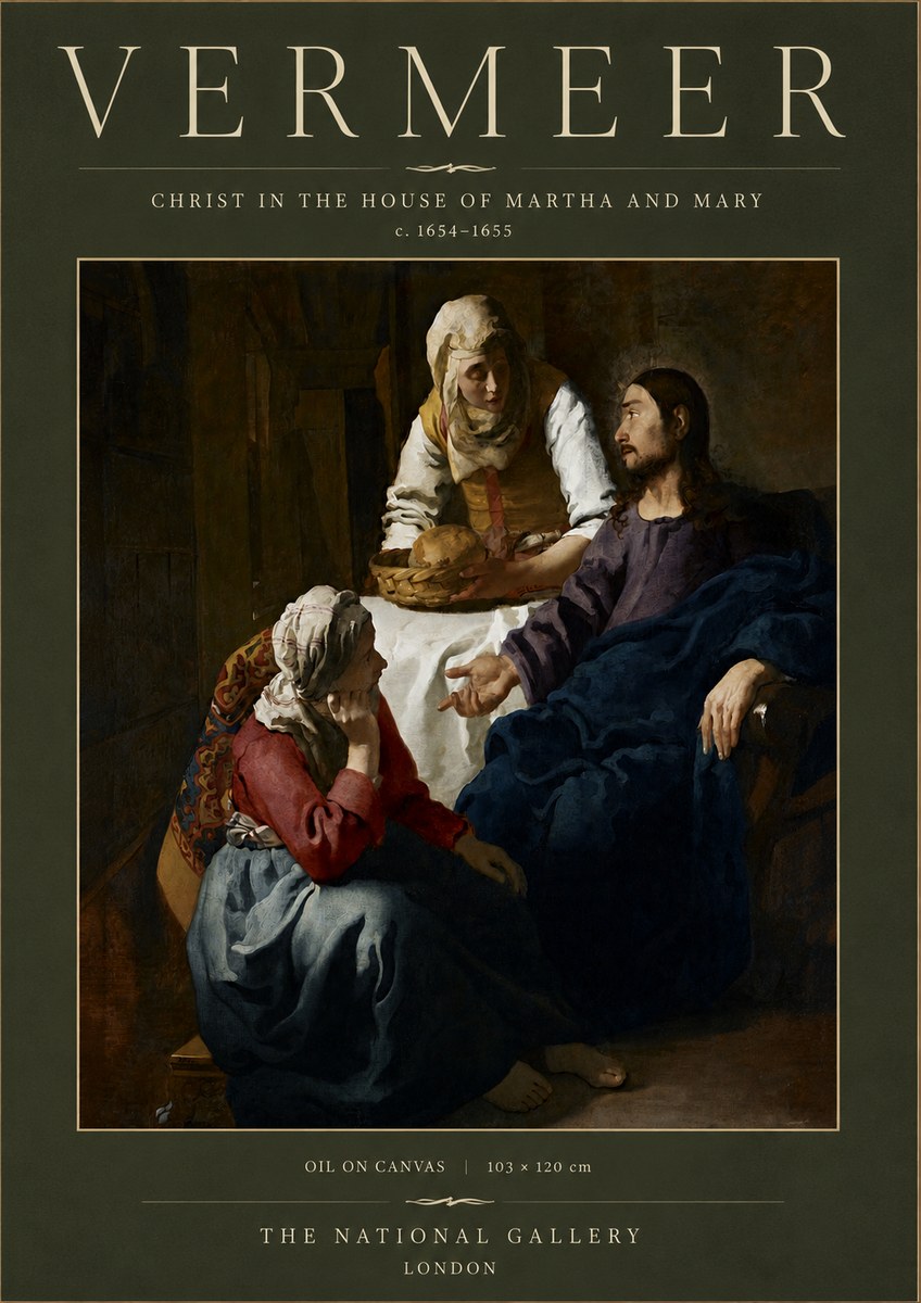 Vermeer Christ in the House of Martha and Mary No4 - Póster