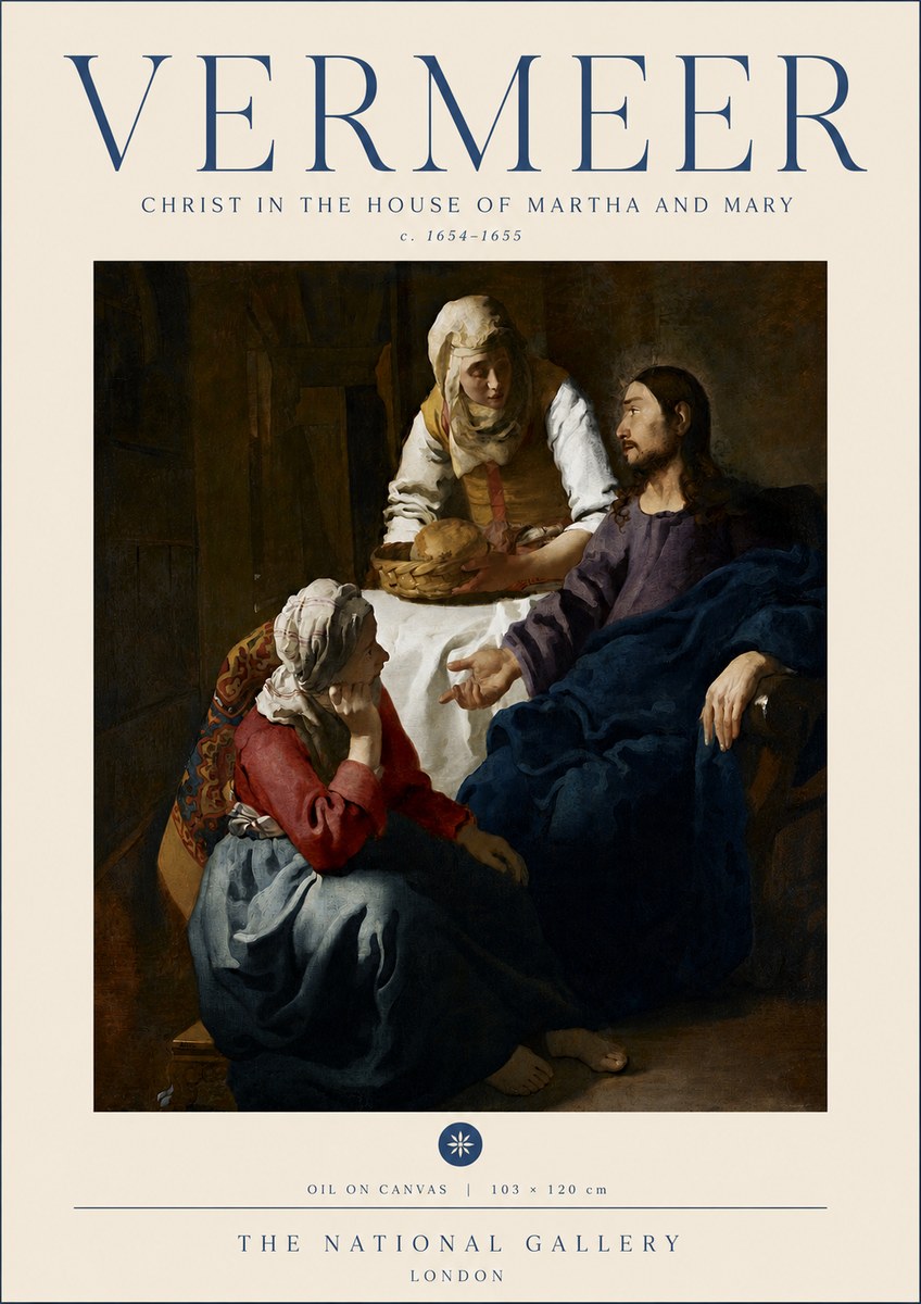 Vermeer Christ in the House of Martha and Mary No6 - Póster