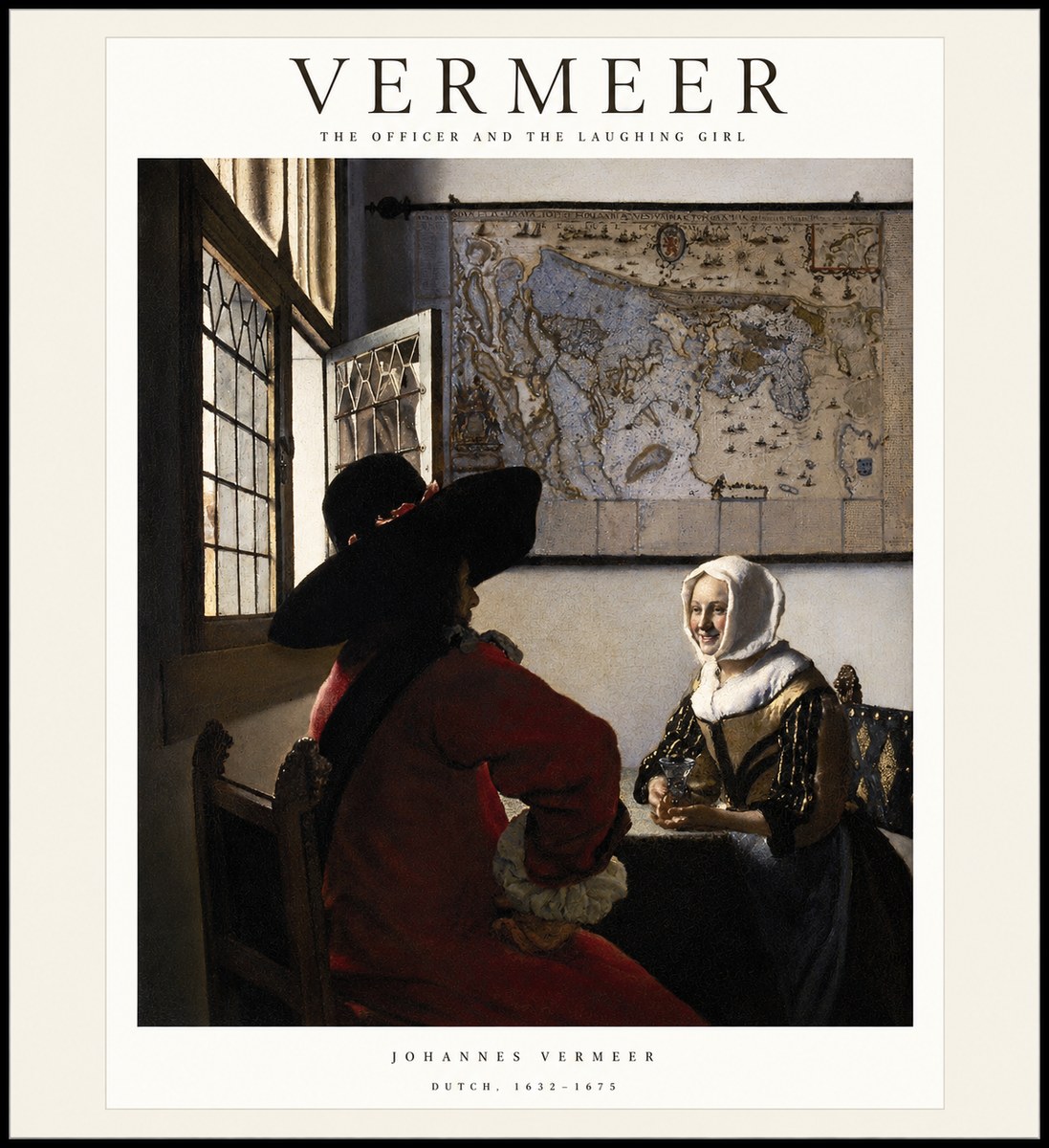 Vermeer The Officer and the Laughing Girl No1 - Póster