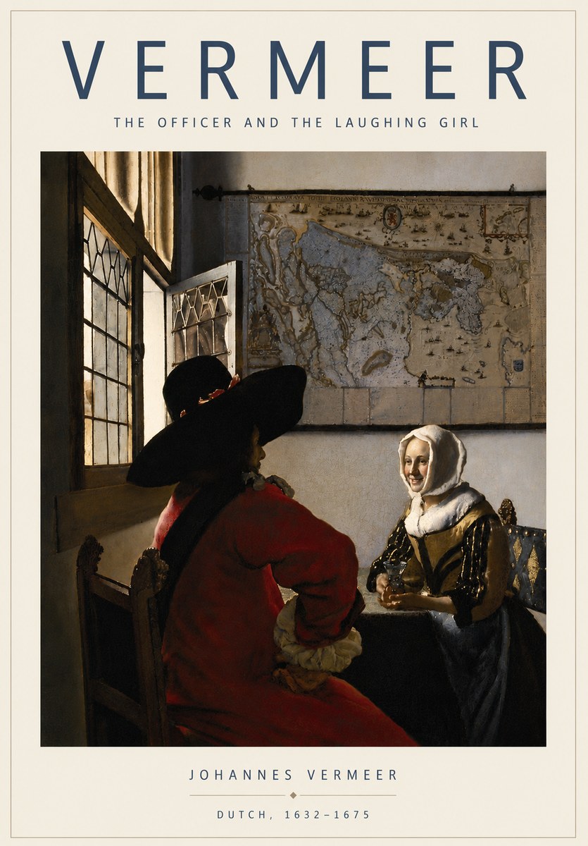 Vermeer The Officer and the Laughing Girl No4 - Póster