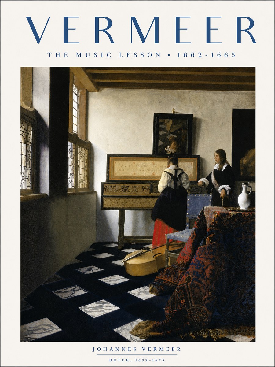 Vermeer The Music Lesson No2 - Póster