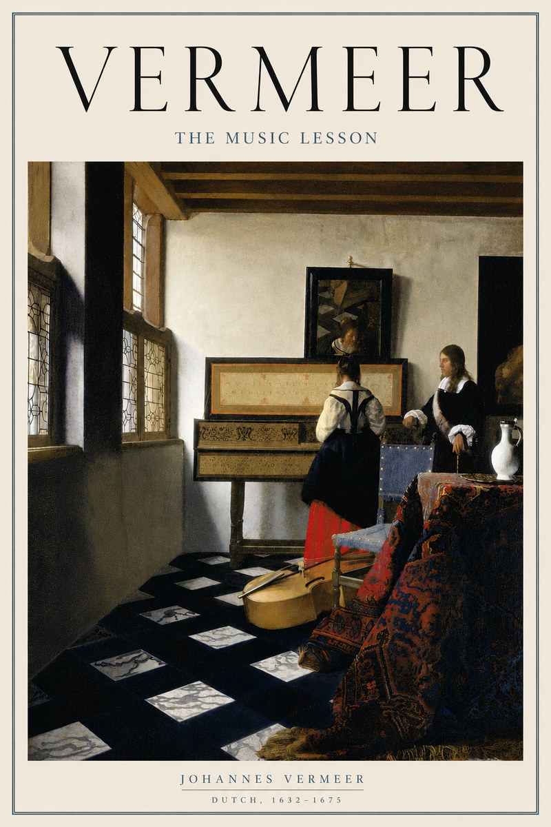 Vermeer The Music Lesson No4 - Póster