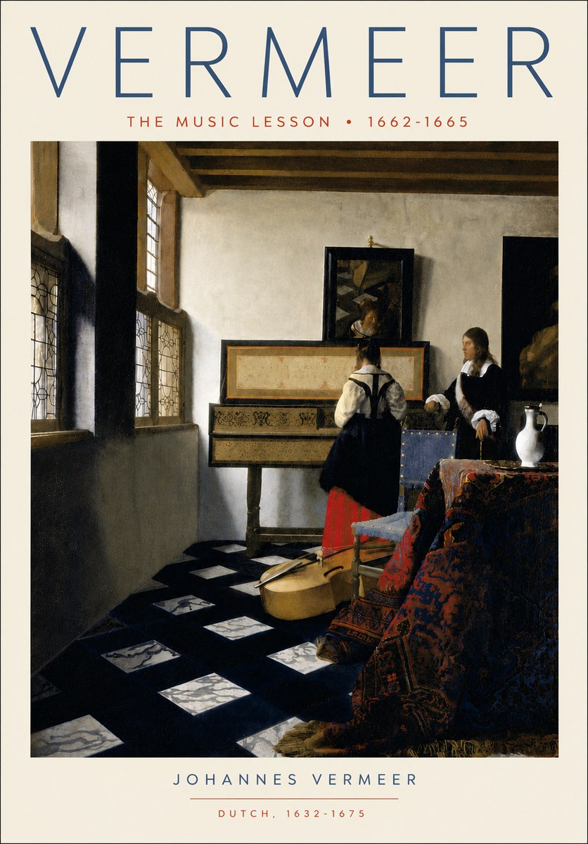 Vermeer The Music Lesson No5 - Póster
