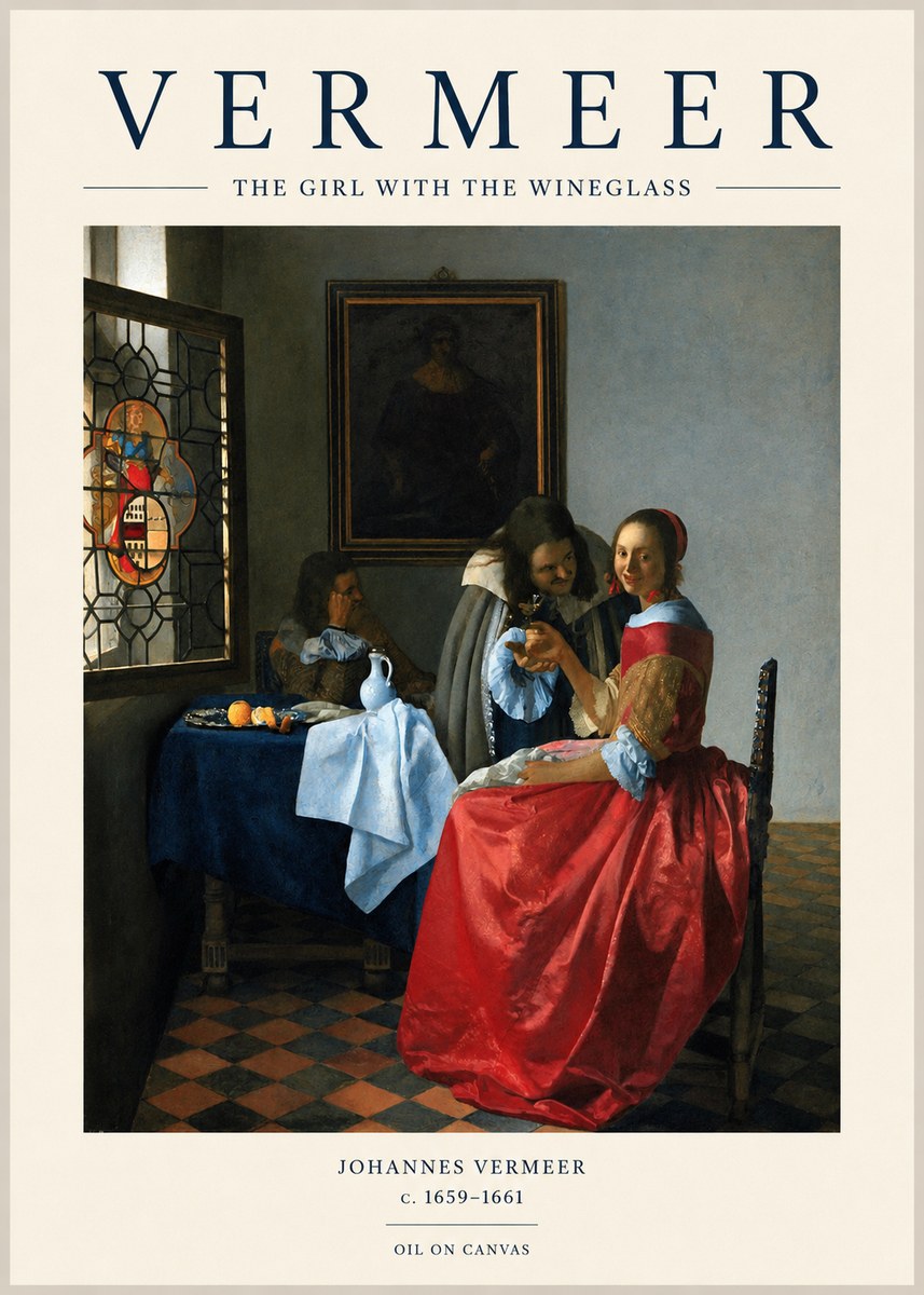 Vermeer The Girl with the Wineglass No1 - Póster