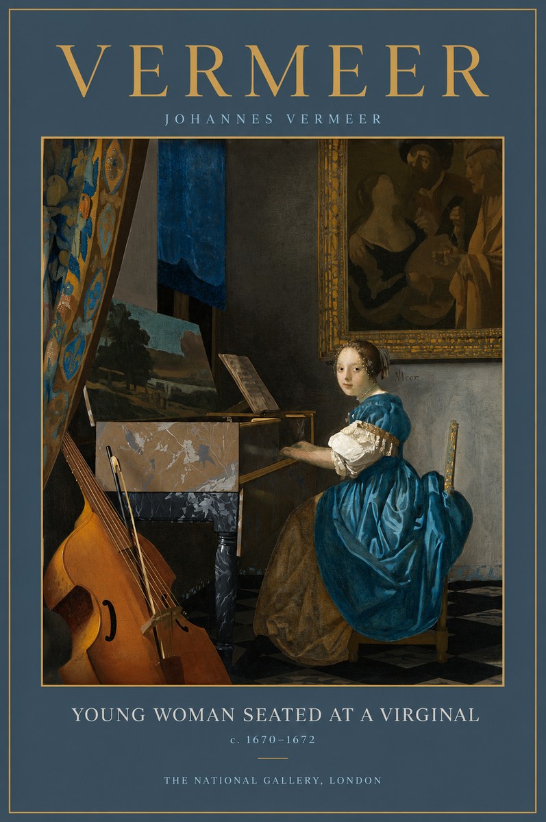Vermeer Young Woman Seated at a Virginal No2 - Póster