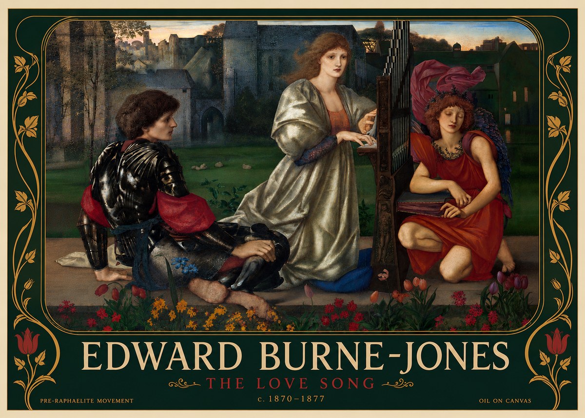 Edward Burne-Jones The Love Song No5 - Póster