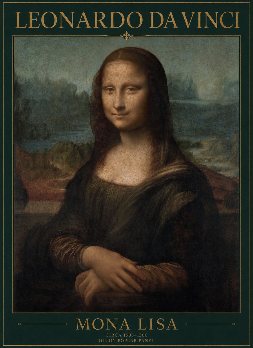 Leonardo da Vinci Mona Lisa No1 - Póster