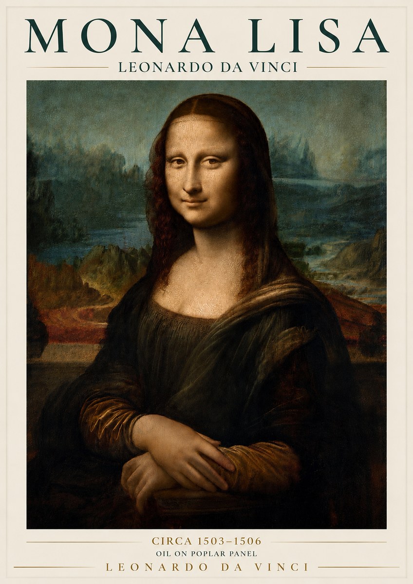 Leonardo da Vinci Mona Lisa No3 - Póster