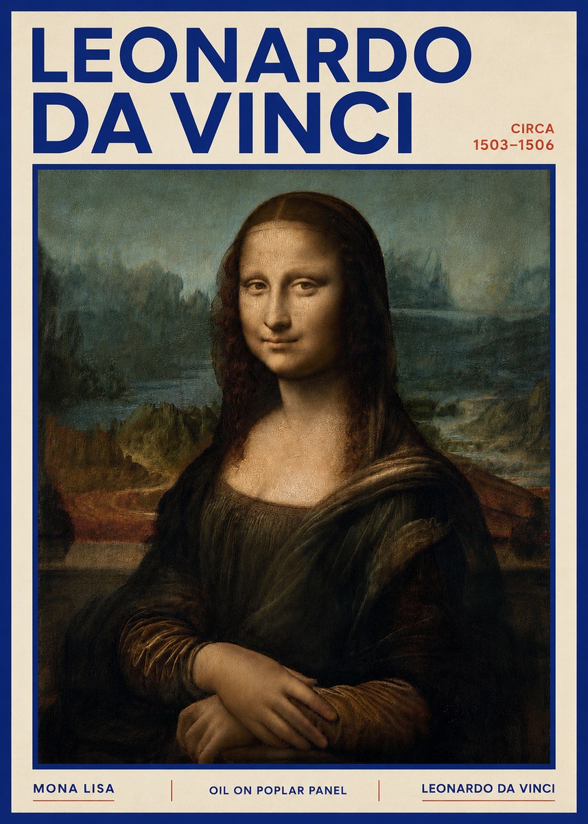 Leonardo da Vinci Mona Lisa No4 - Póster