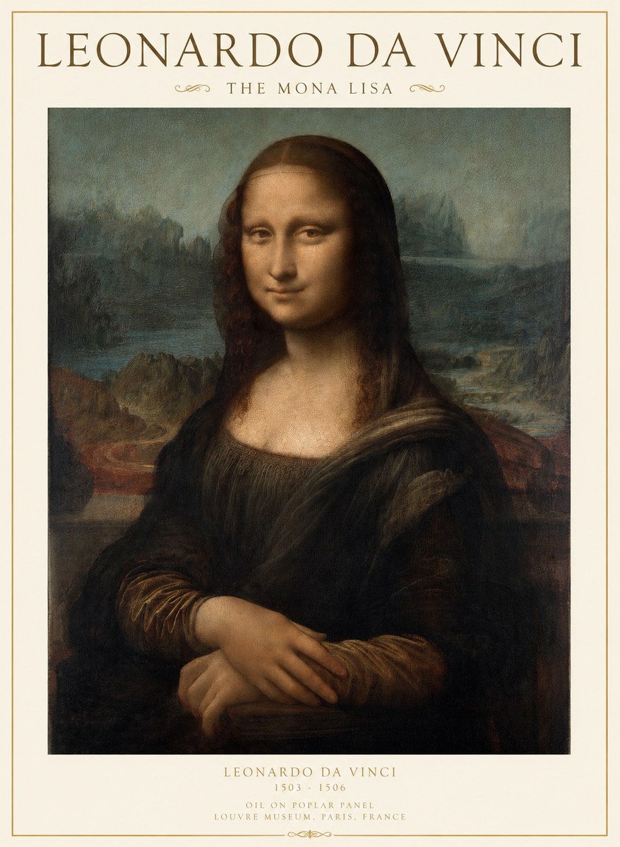 Leonardo da Vinci The Mona Lisa No1 - Póster