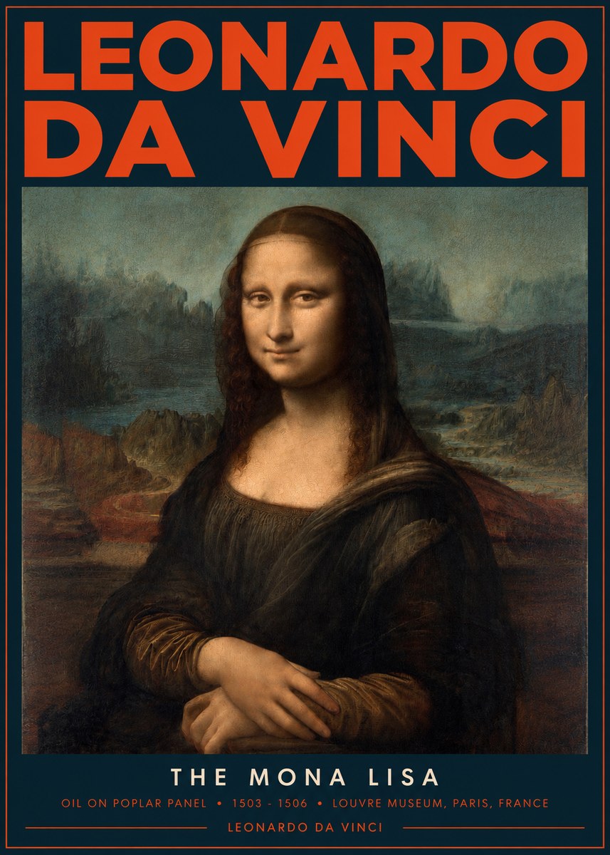 Leonardo da Vinci The Mona Lisa No2 - Póster