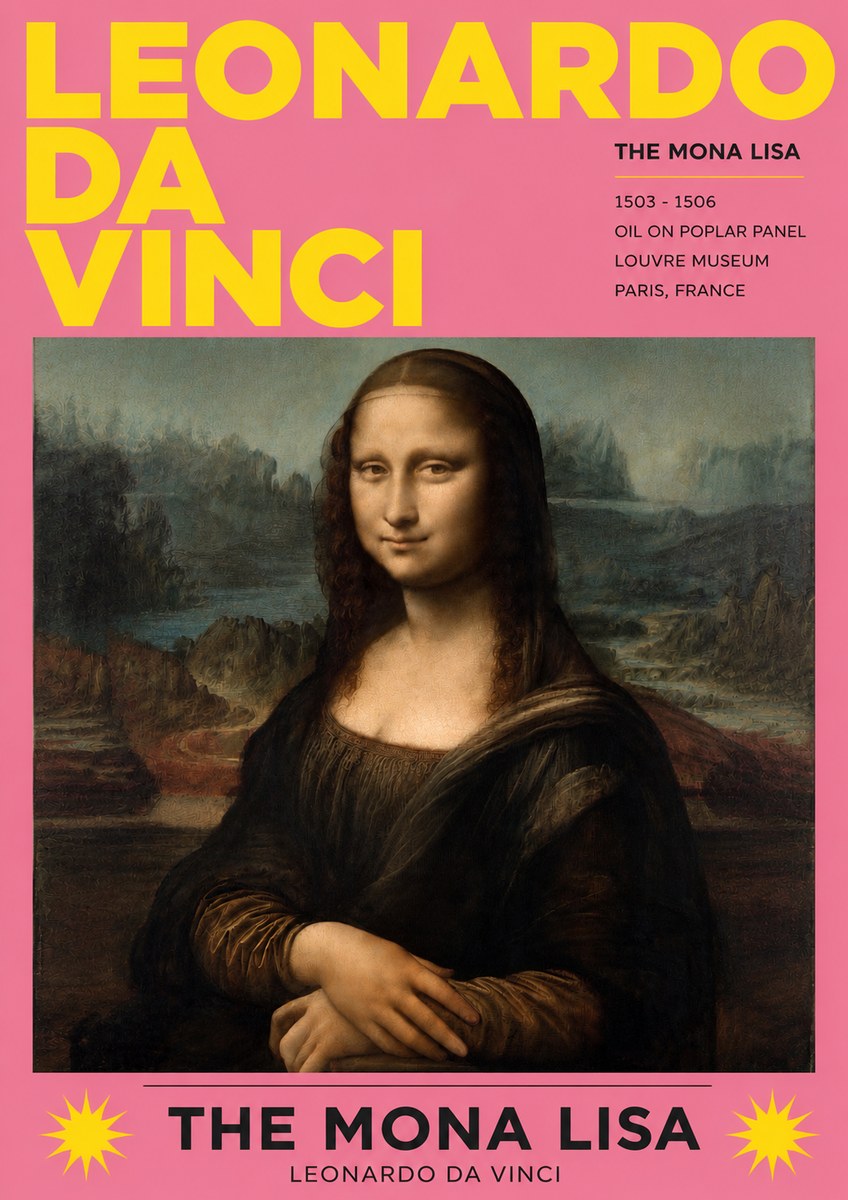 Leonardo da Vinci The Mona Lisa No3 - Póster
