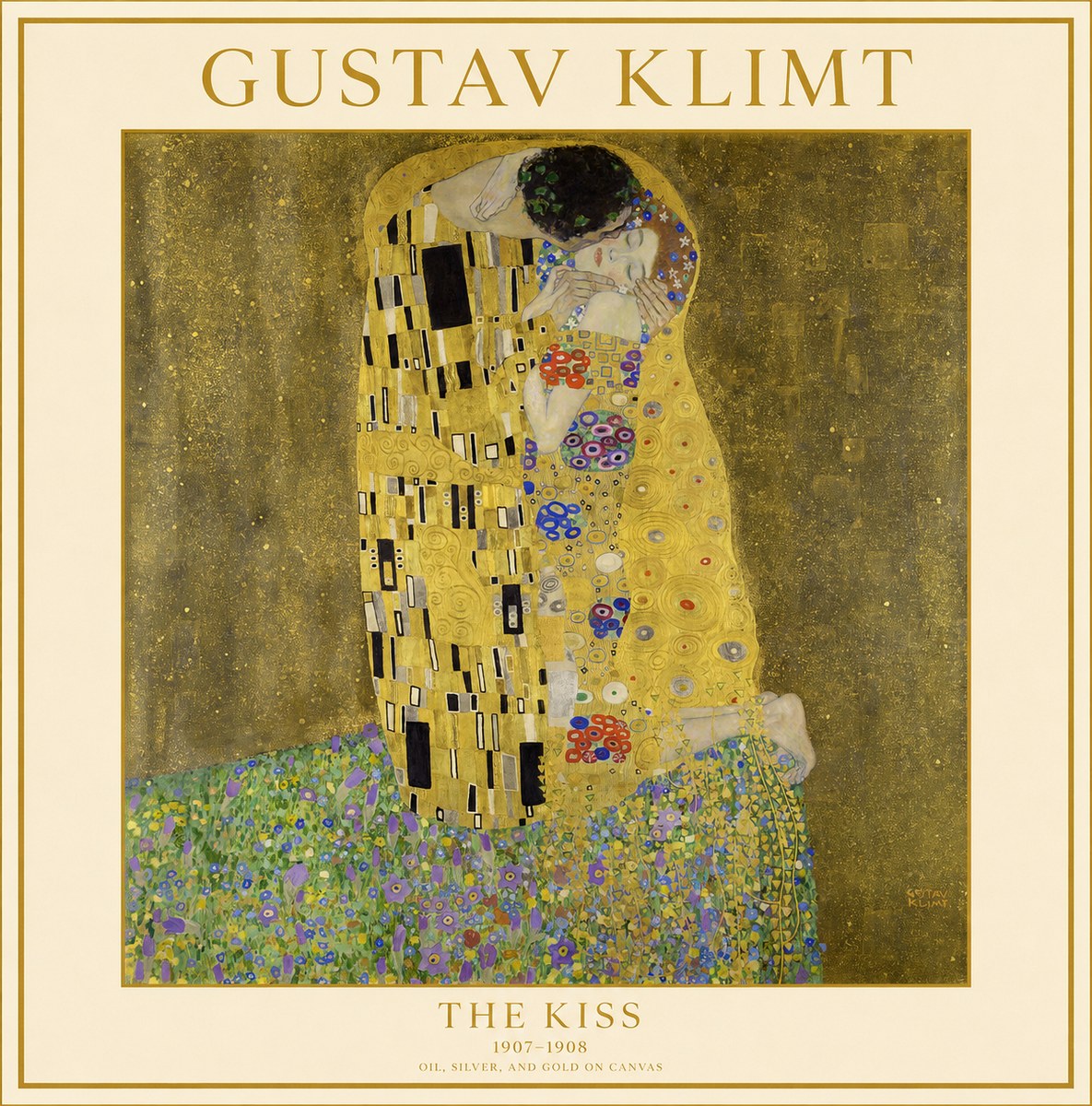 Klimt The Kiss No1 - Póster