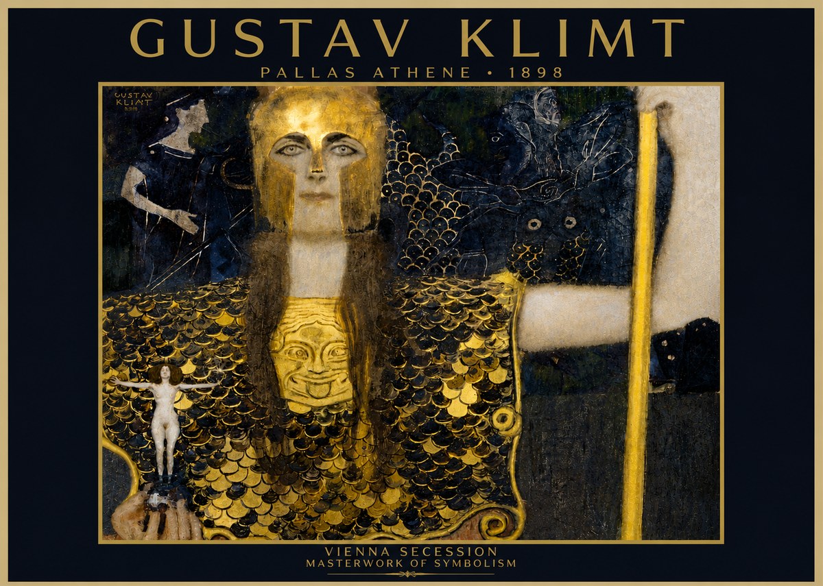 Klimt Pallas Athene No4 - Póster