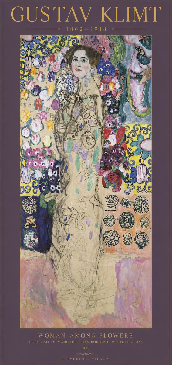 Klimt Woman Among Flowers No2 - Póster