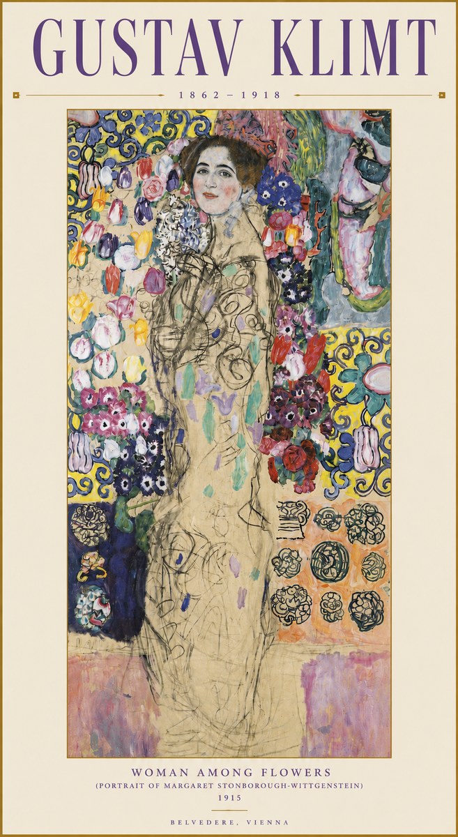 Klimt Woman Among Flowers No3 - Póster