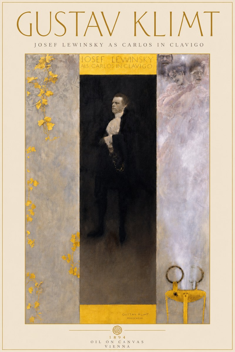 Klimt Josef Lewinsky as Carlos in Clavigo No6 - Póster