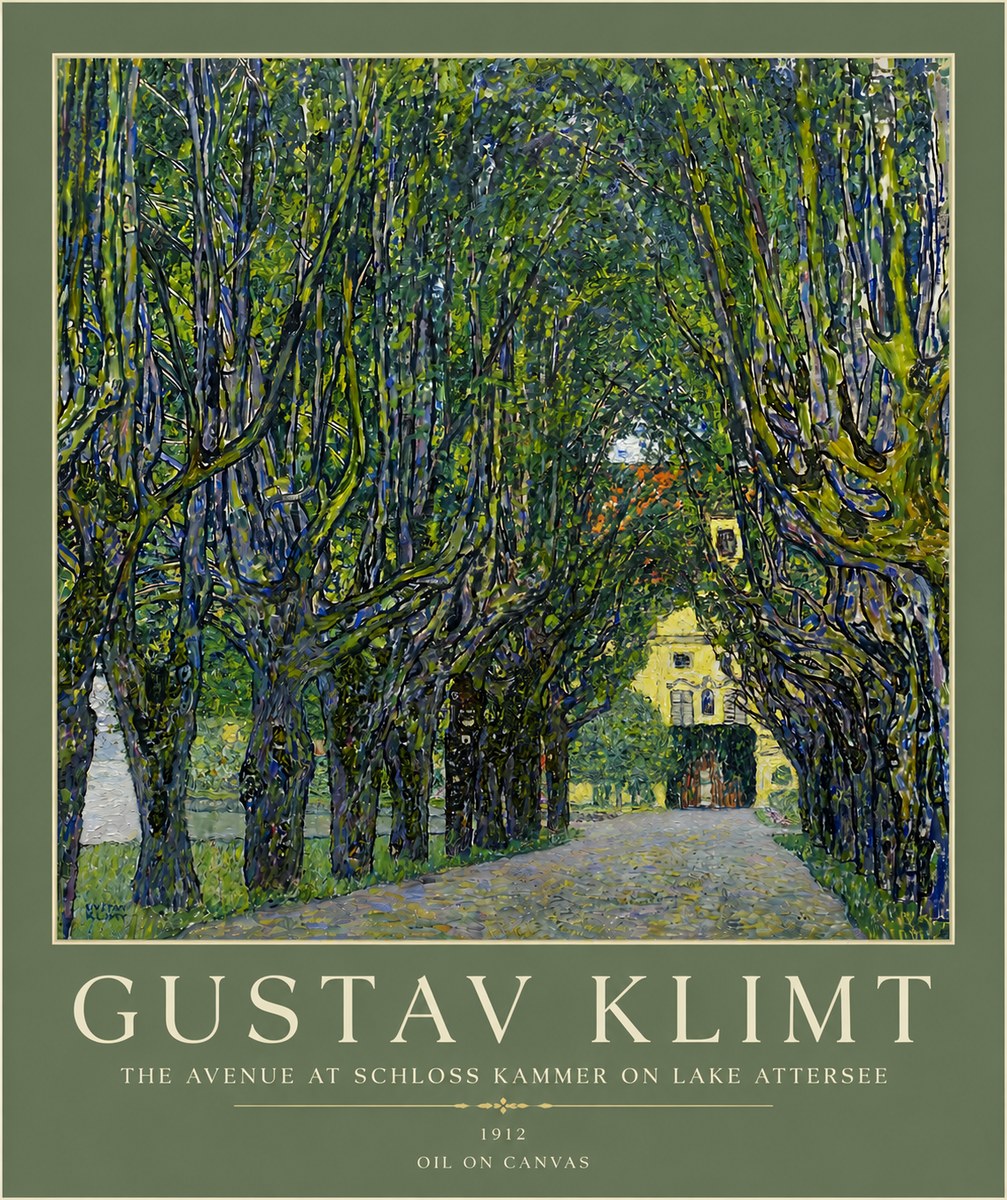 Klimt The Avenue at Schloss Kammer on Lake Attersee No5 - Póster