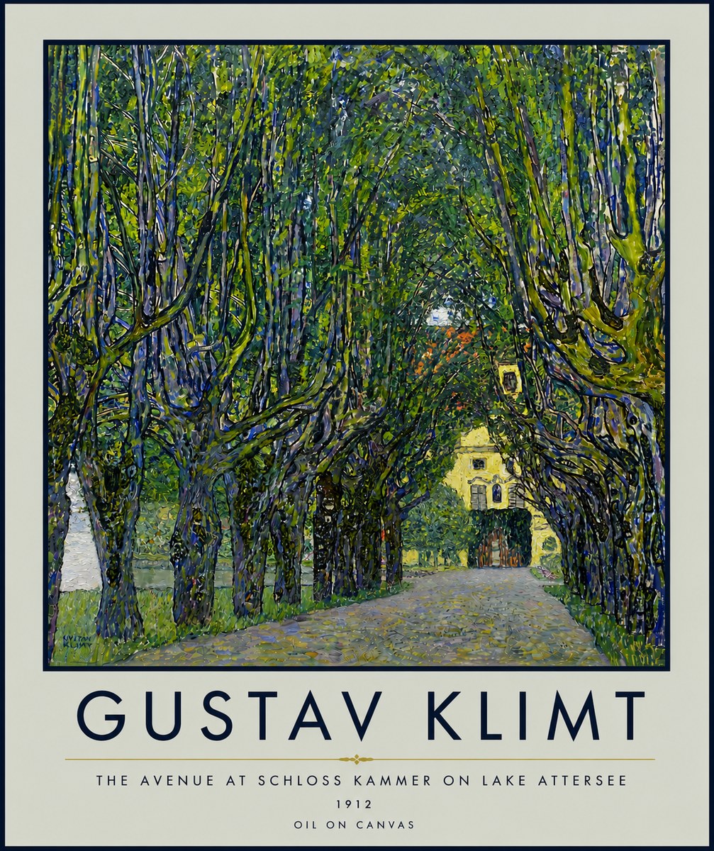 Klimt The Avenue at Schloss Kammer on Lake Attersee No6 - Póster