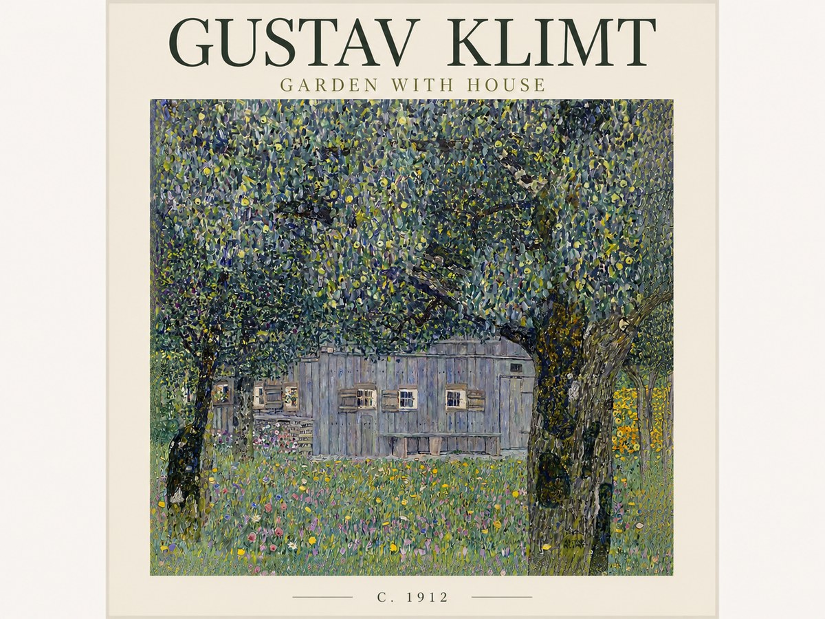 Klimt Garden with House No3 - Póster