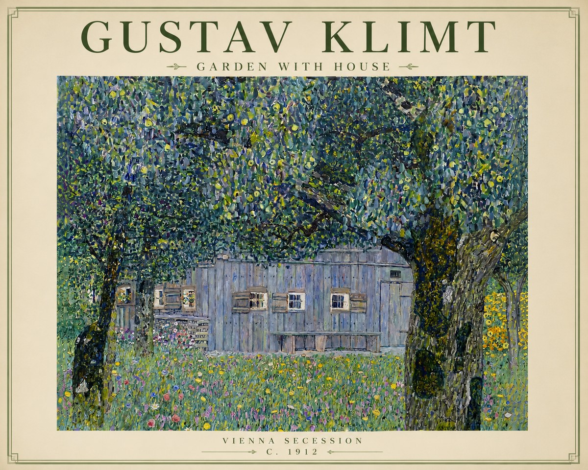 Klimt Garden with House No5 - Póster