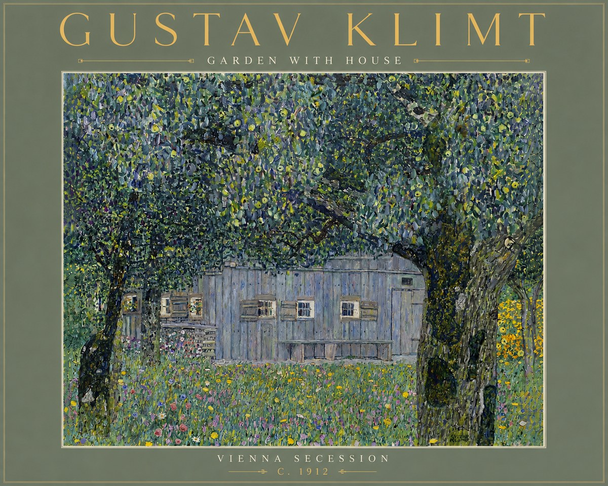 Klimt Garden with House No6 - Póster