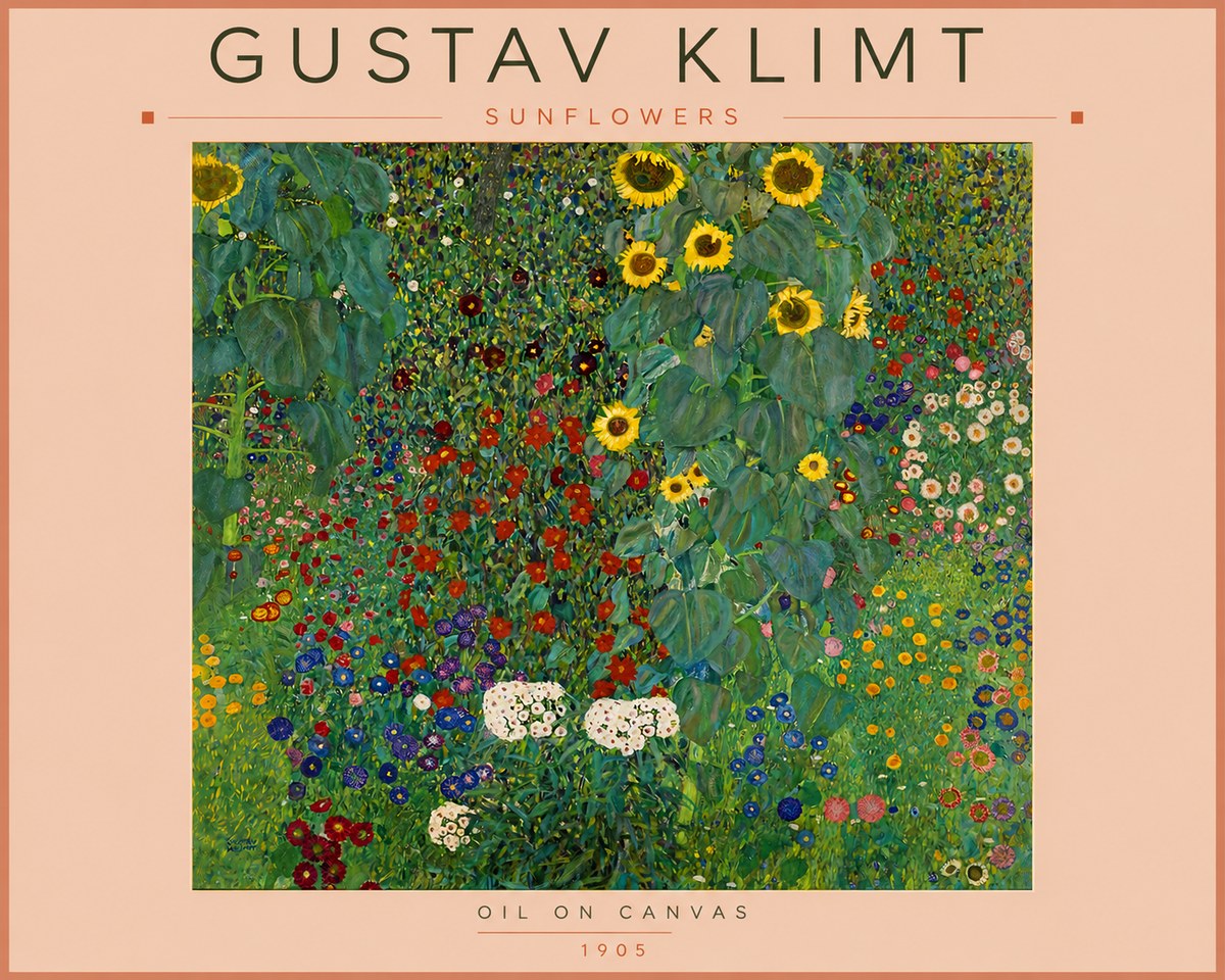 Klimt Sunflowers No5 - Póster